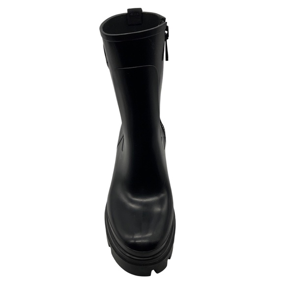 MONCLER BLACK LOGO EMBLEM RUBBER RAIN BOOTS - Picture 4 of 11